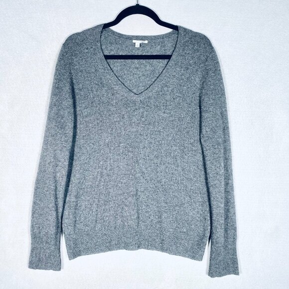 Halogen Cashmere Sweater Womens XL Gray Pullover Career Minimalist - Picture 1 of 11